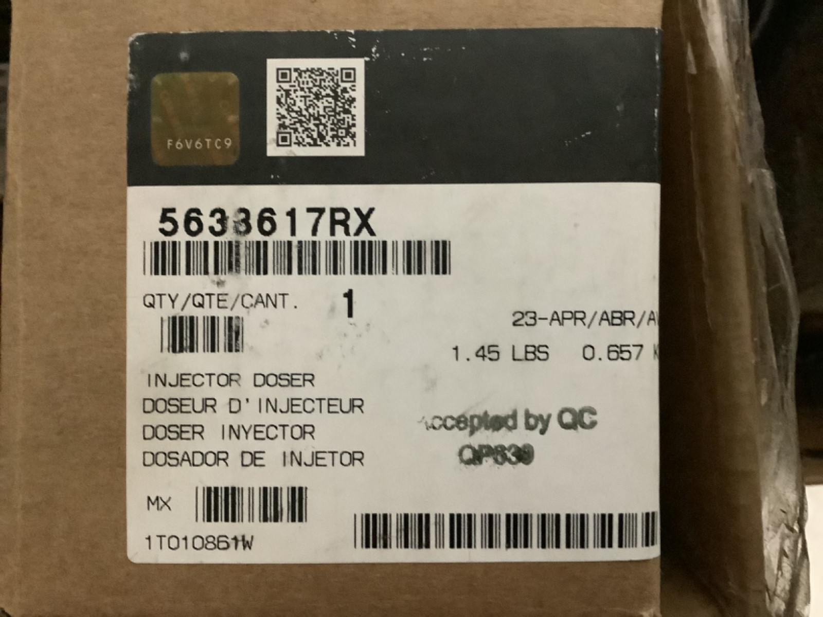 Genuine Cummins Doser 7th Injector Kit Pt# 5633617RX .