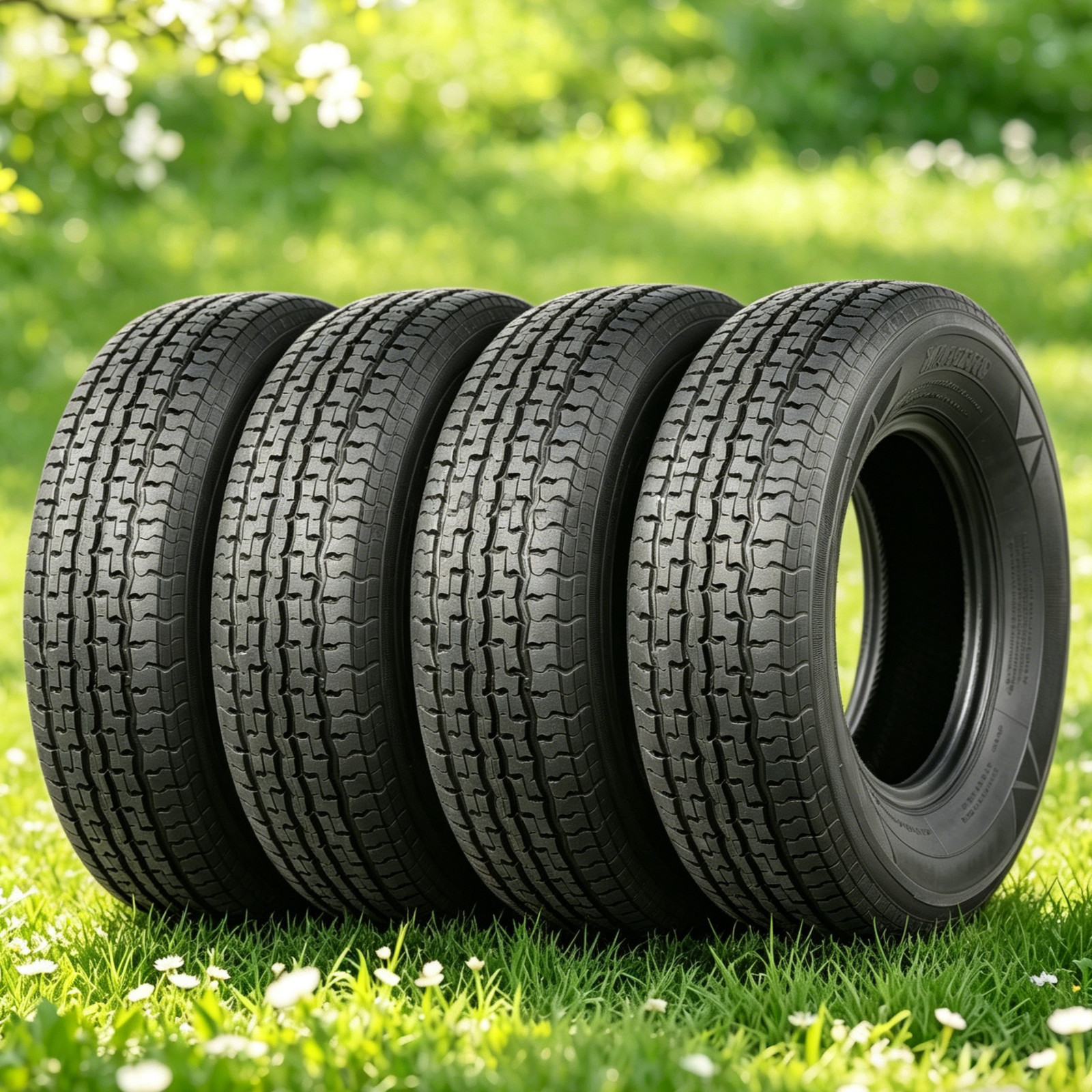 4-Pack ST 205/75R15 Trailer Tires 205 75 15 Heavy Duty 8PR Radial Semi-Steel