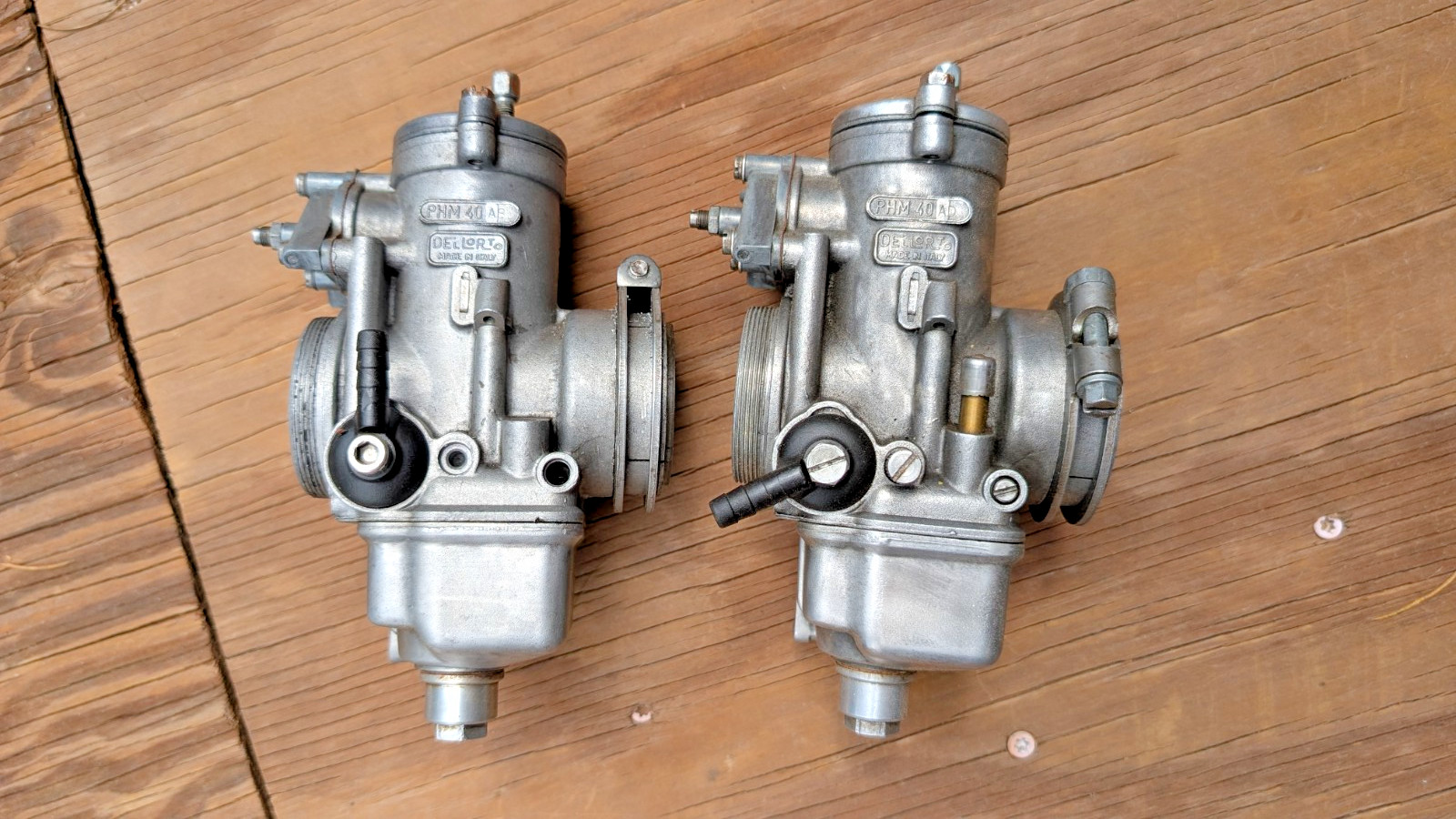 PHM 40 M, AS and AD, left & right Dell'Orto Carburetors Ducati Moto Guzzi Italy PHM 40 M, AS and AD, left & right Dell'Orto Carburetors Ducati Moto Guzzi Italy