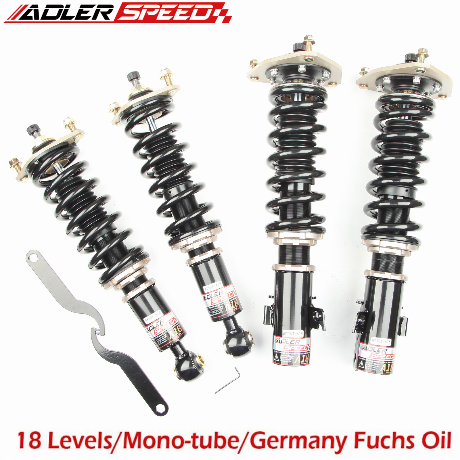 ADLERSPEED 18 Way Damping Mono Tube Coilover Suspension Kit for OUTBACK 2000-04