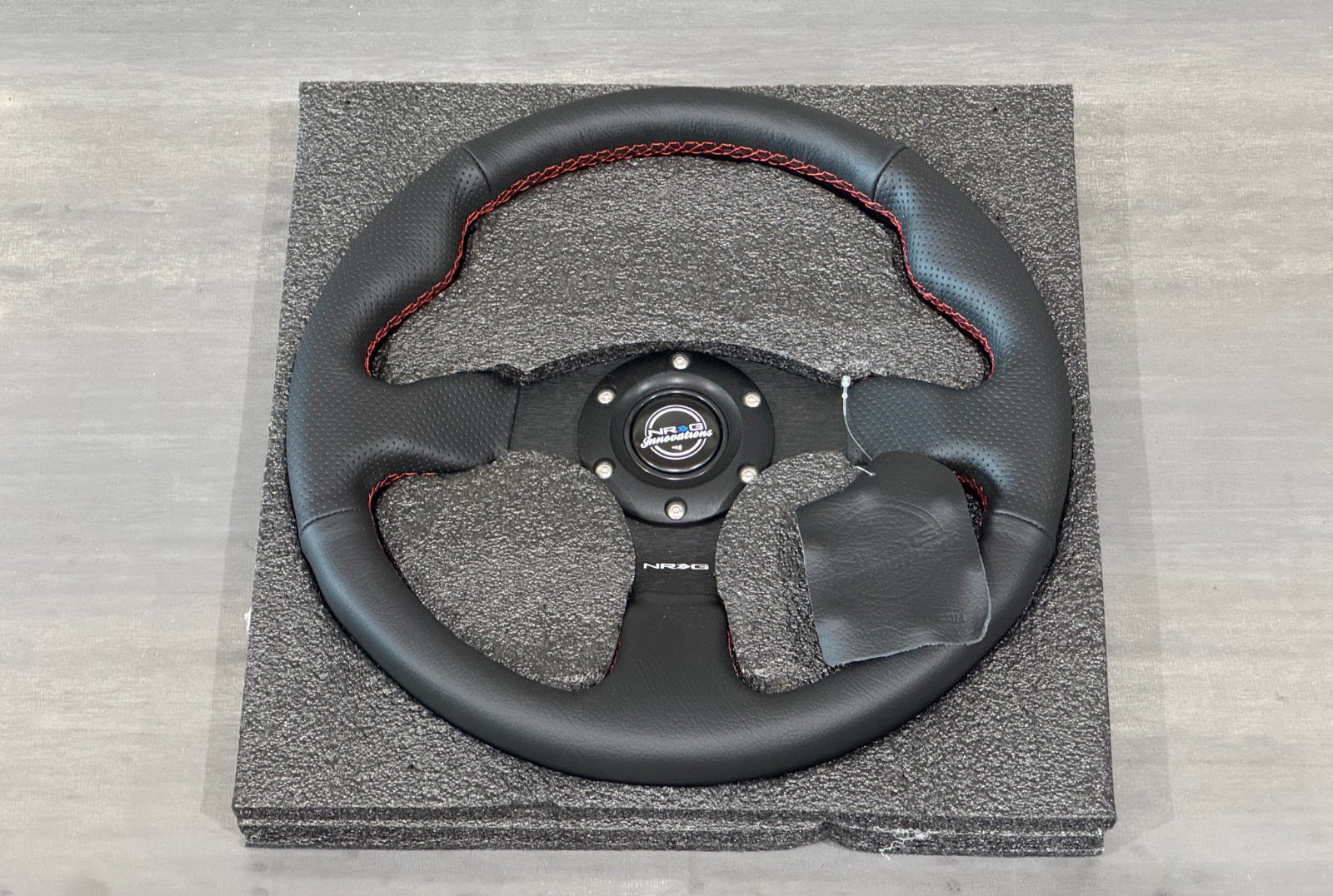 SALE NRG Race Style Steering Wheel Black Leather with RED Stitch 320mm RST-012R