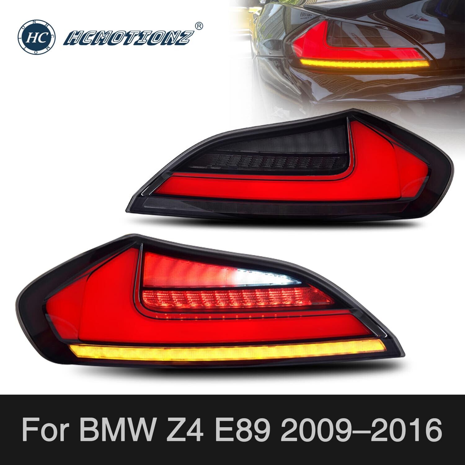 HC Motion Smoked LED Tail Lights For BMW Z4 E89 2009-2016 Rear Lamps Animation