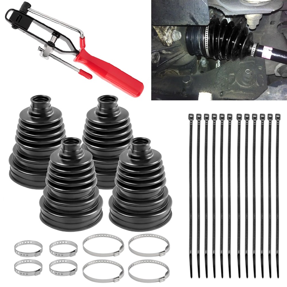4X Universal For Volvo Rubber CVs Axle Boots Repair Kits with Pliers Tool Clamp