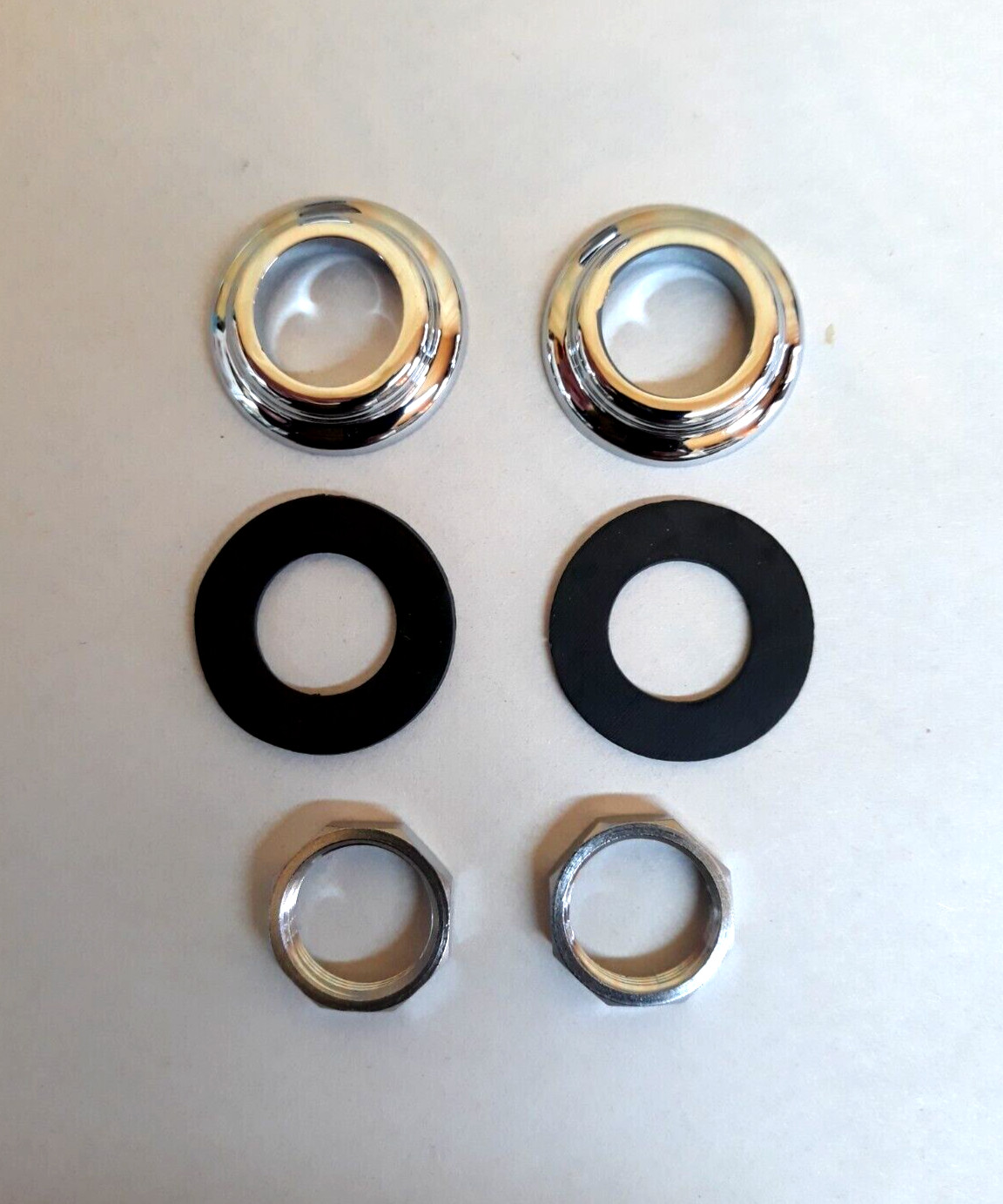 1953-1960 Ford Truck Windshield Wiper Tower Bezel Gasket Nut Kit Chrome LH & RH 1953-1960 Ford Truck Windshield Wiper Tower Bezel Gasket Nut Kit Chrome LH & RH
