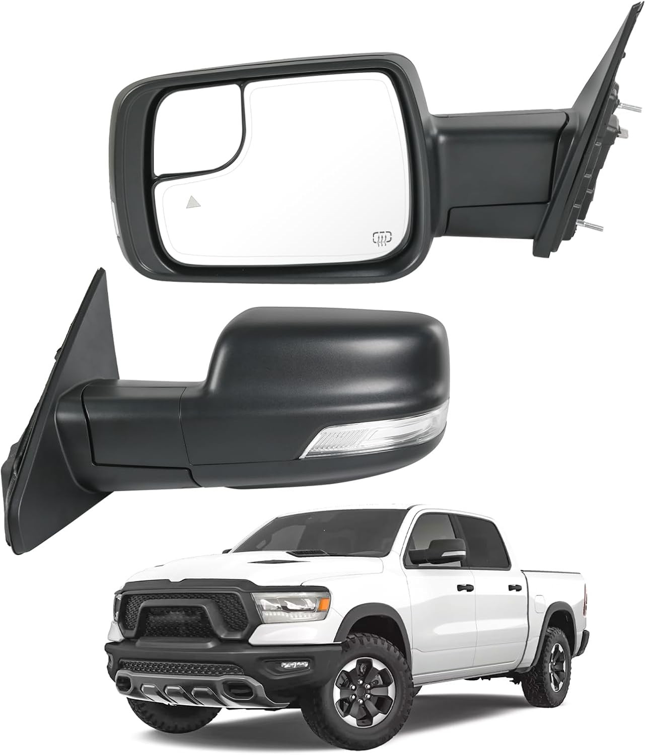 For Dodge Ram 1500 2019-2024 Left Driver Side Mirror Heated Signal Blind Spot