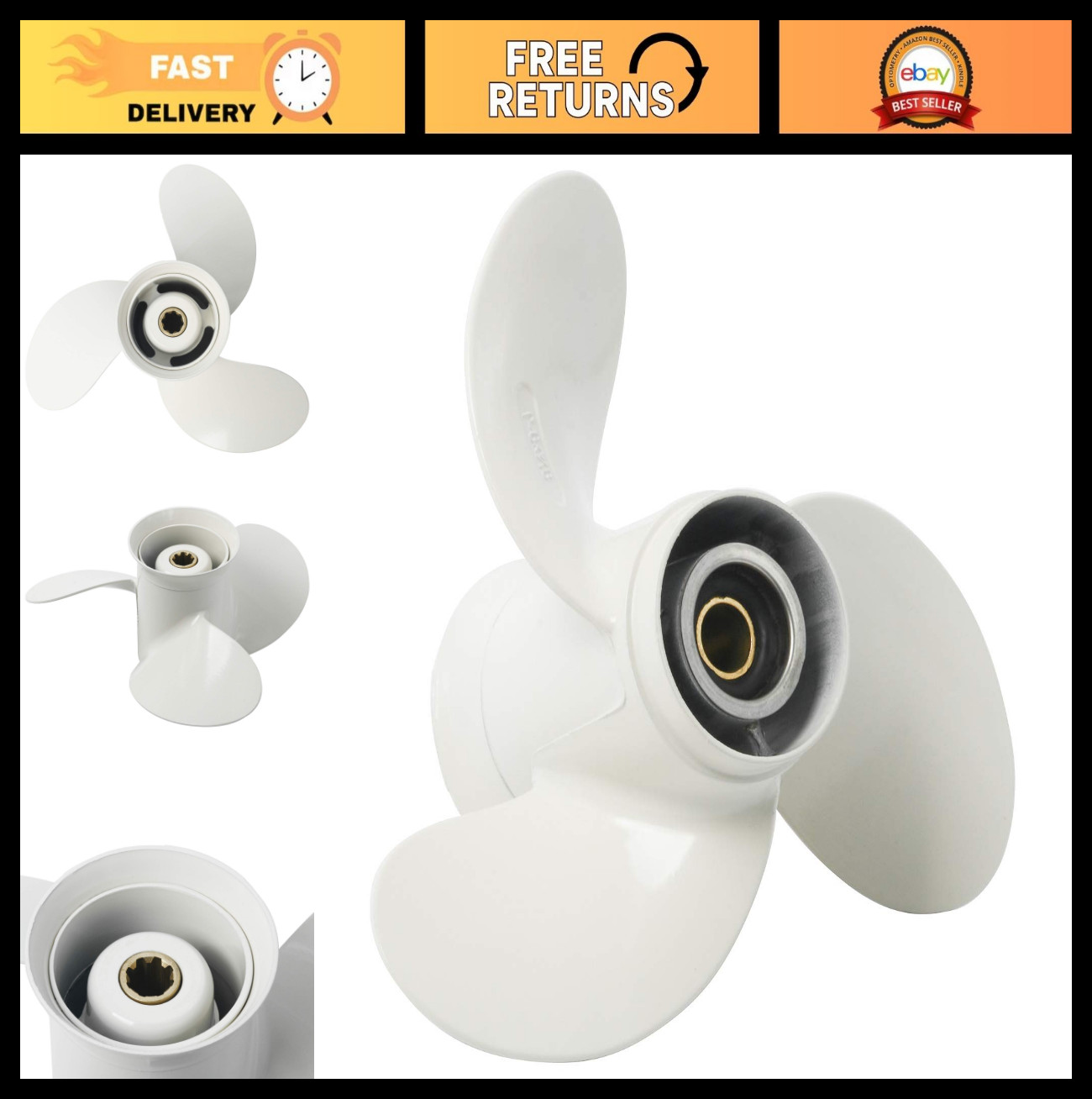 Aluminum Boat Propeller for Yamaha 9.9-15 HP Outboard Motor | 9.25x9 J Engine Pr Aluminum Boat Propeller for Yamaha 9.9-15 HP Outboard Motor | 9.25x9 J Engine Pr