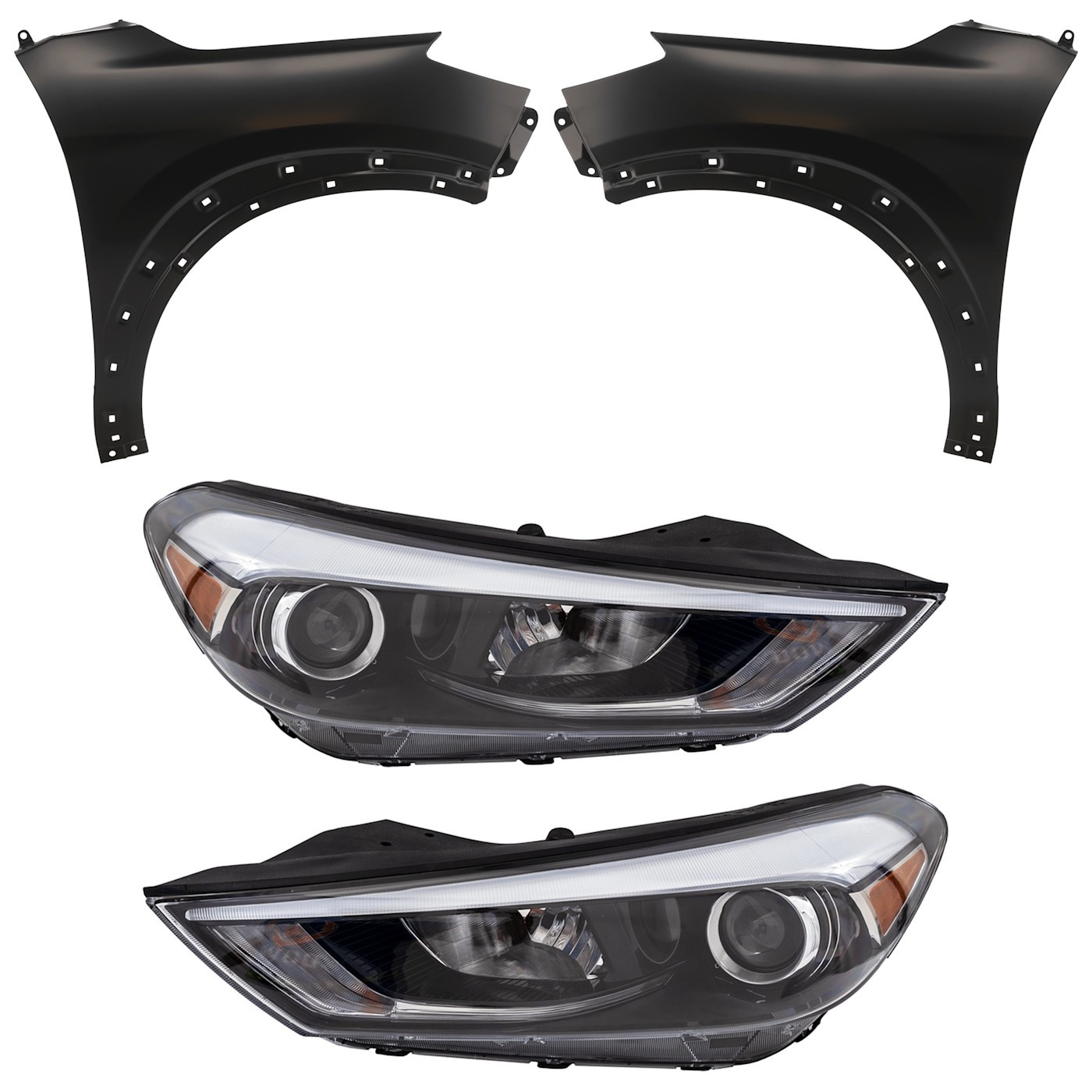 Headlight  Driver & Passenger Side for Hyundai Tucson 2016-2018