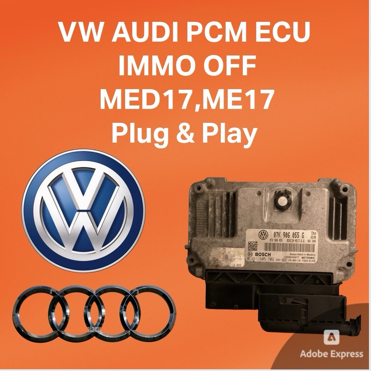 VW Audi MED17 / ME17 Immobilizer Delete IMMO OFF Programming | Mail-In ECU