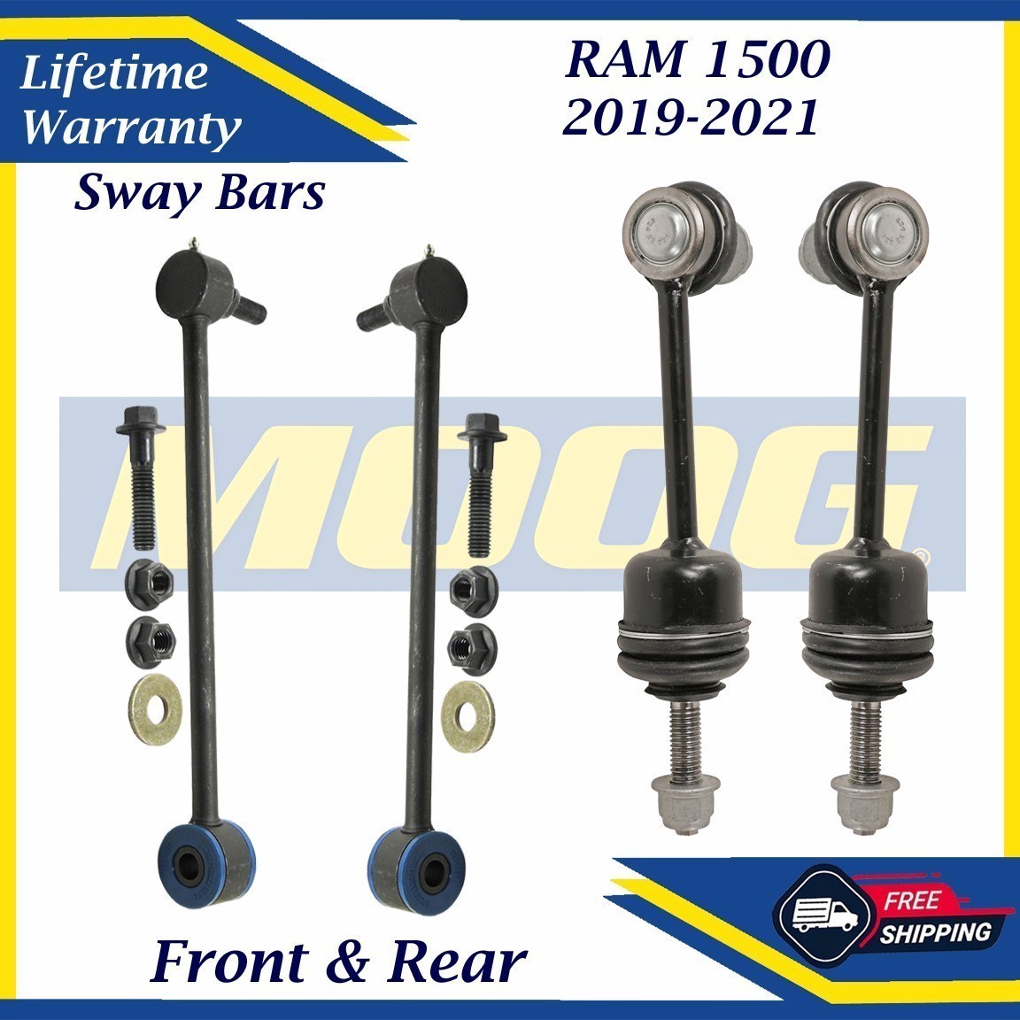 MOOG OEM Front & Rear Sway Bar Links For 2019-2021 RAM 1500 Lifetime Warranty