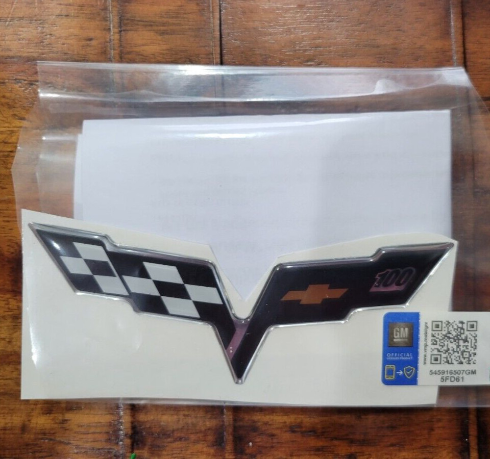 C6 Corvette Centennial Edition 100 Flag Domed GM Engine Air Tube Size Emblem C6 Corvette Centennial Edition 100 Flag Domed GM Engine Air Tube Size Emblem