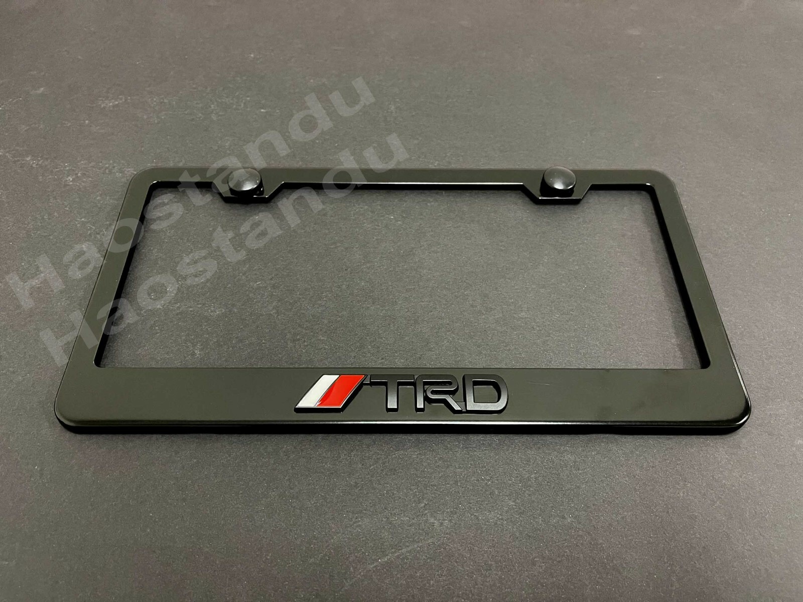 1x BLACK //TRDstyle 3D Emblem BLACK Stainless License Plate Frame RUST FREE