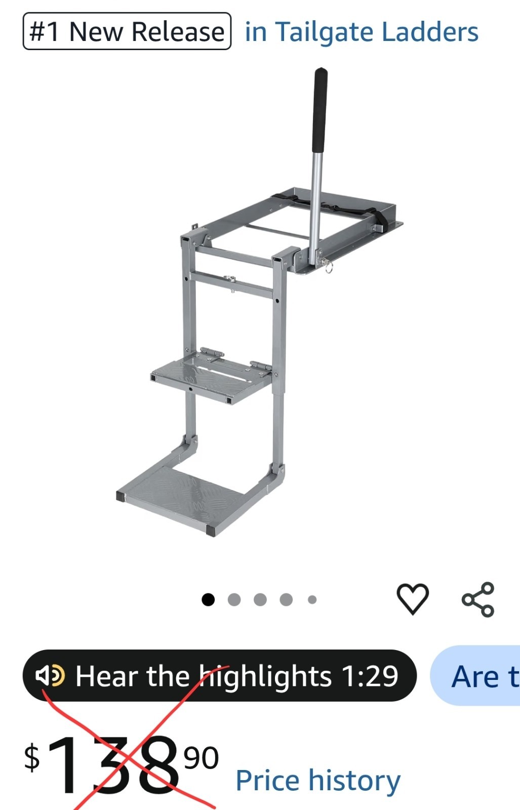 Tailgate Ladder Foldable Easy Storage Holds Up to 300 LBS Tailgate Ladder Foldable Easy Storage Holds Up to 300 LBS