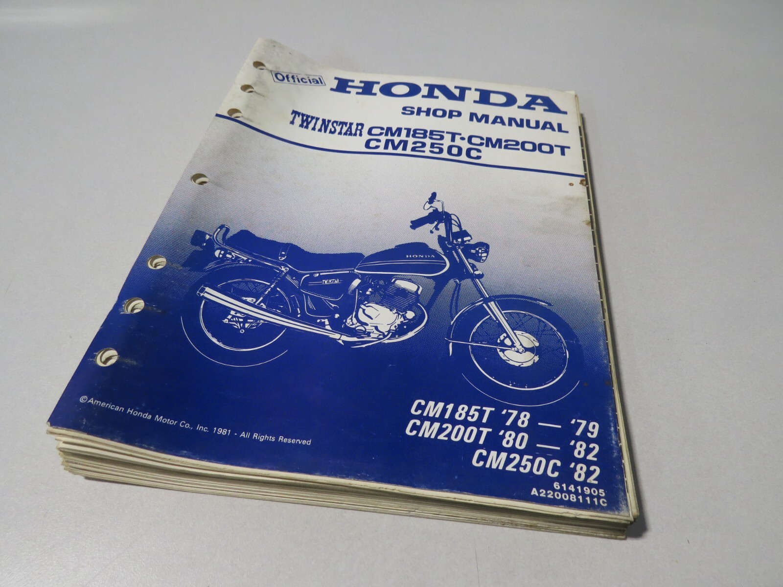Honda Factory Shop Manual 78-79 CM185 T 80-82 CM200 T 1982 CM250 C 6141905