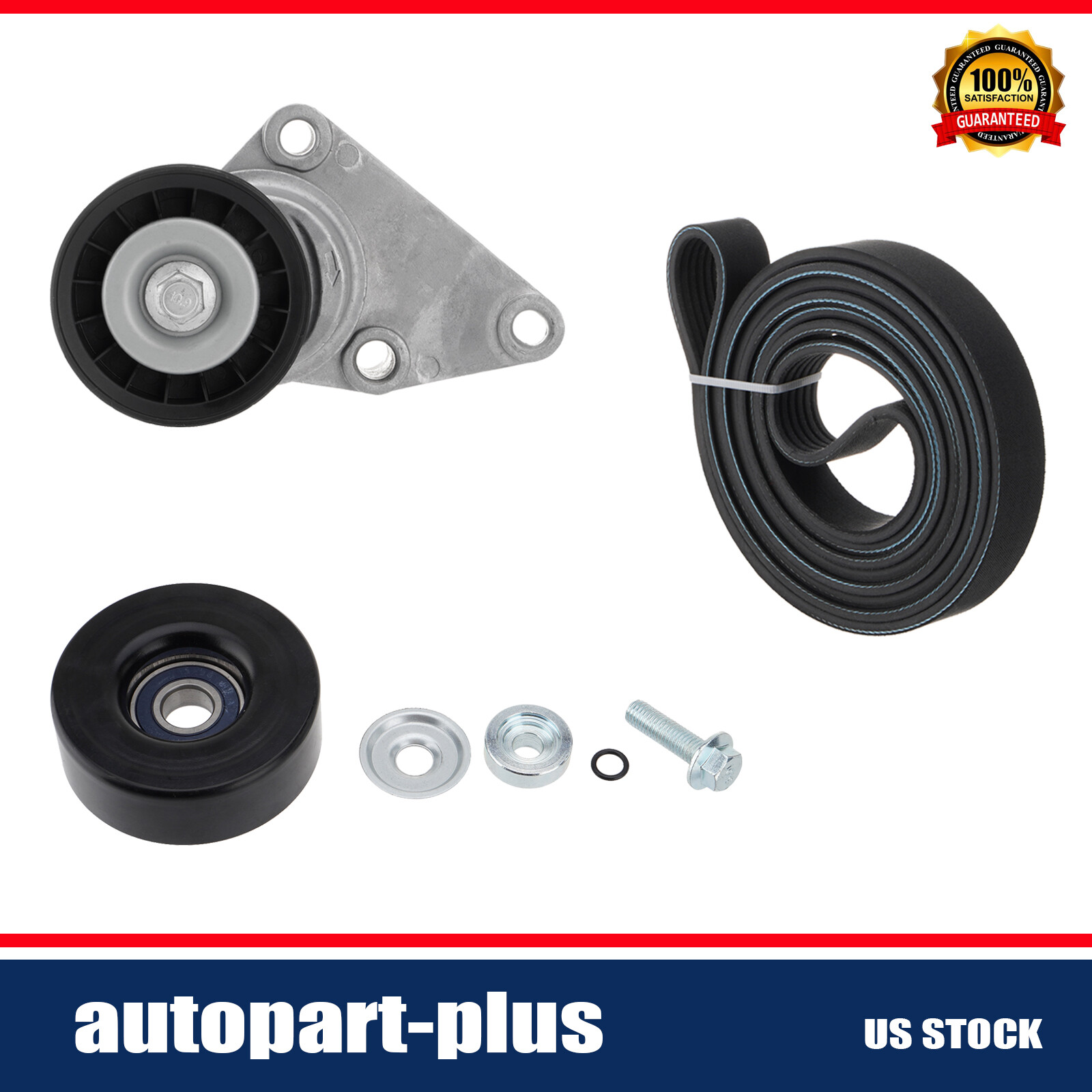 For 2003-2008 Chevy GMC Cadillac H2 Engine Drive Belt Component Kit 90K-38158C