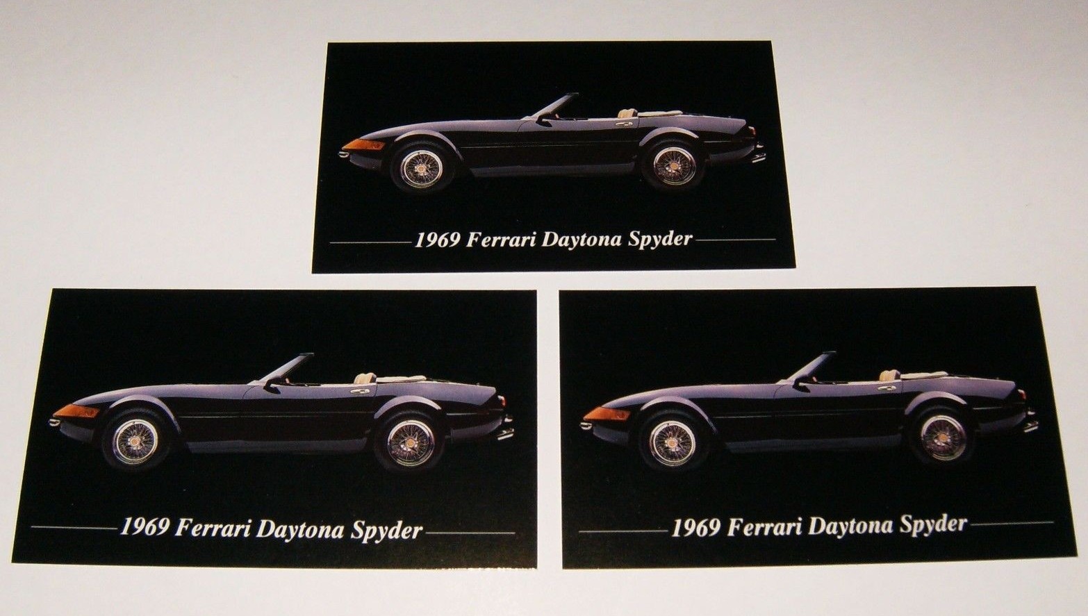 3-1969 FERRARI DAYTONA SPYDER PHOTO MAGNETS 69 68 70 71