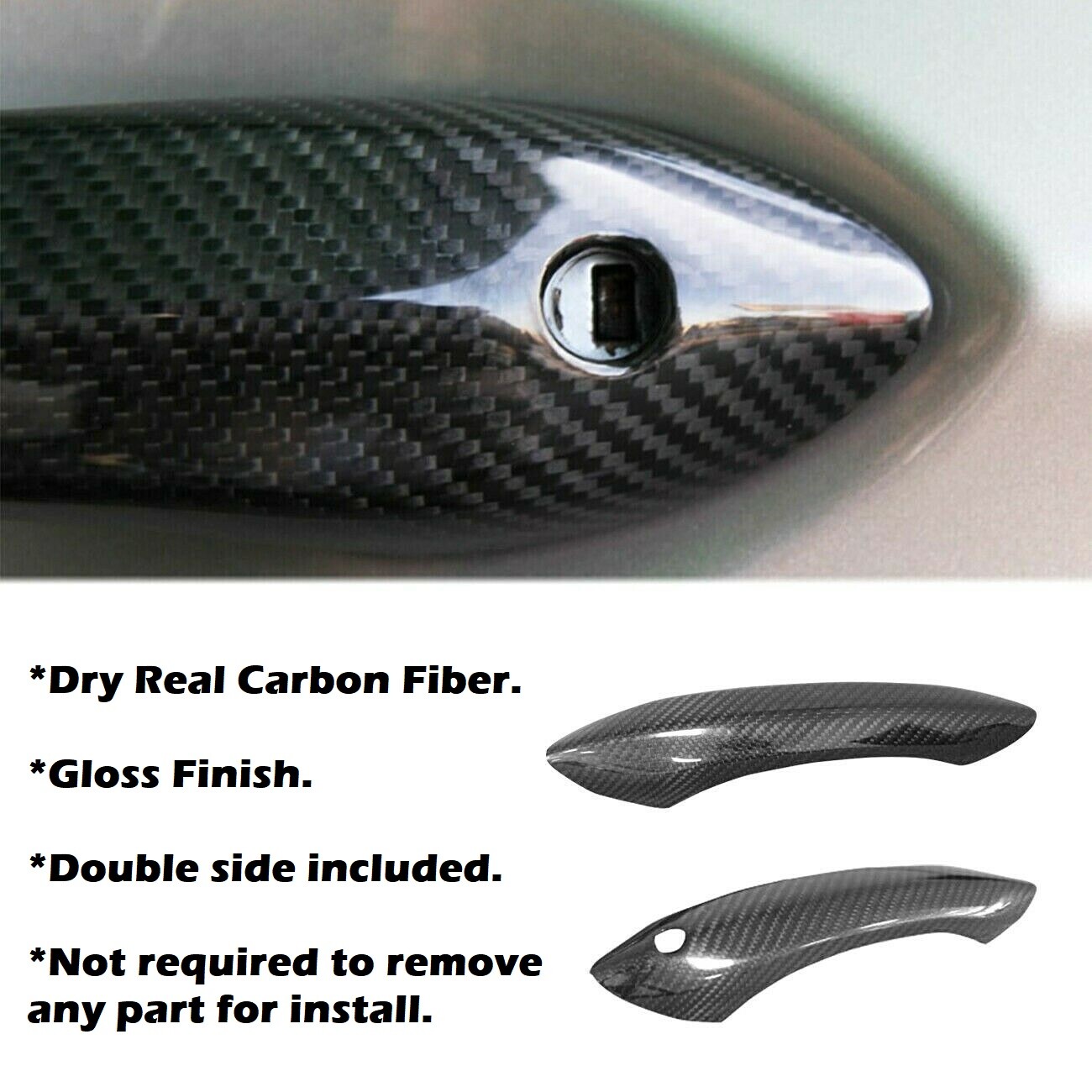 LHD Real Dry Carbon Fiber Door Handle Overlay Cover Fits 12-19 F12 M6 650i 640i LHD Real Dry Carbon Fiber Door Handle Overlay Cover Fits 12-19 F12 M6 650i 640i