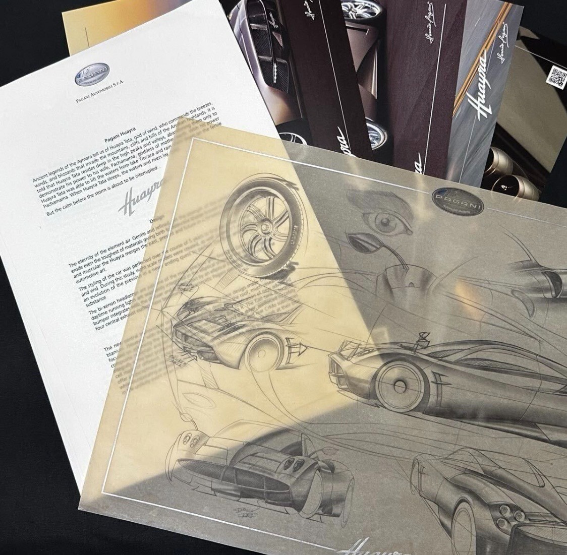 Pagani Huayra 2011 Official Press Kit Complete Set Design Sketches Rare OEM