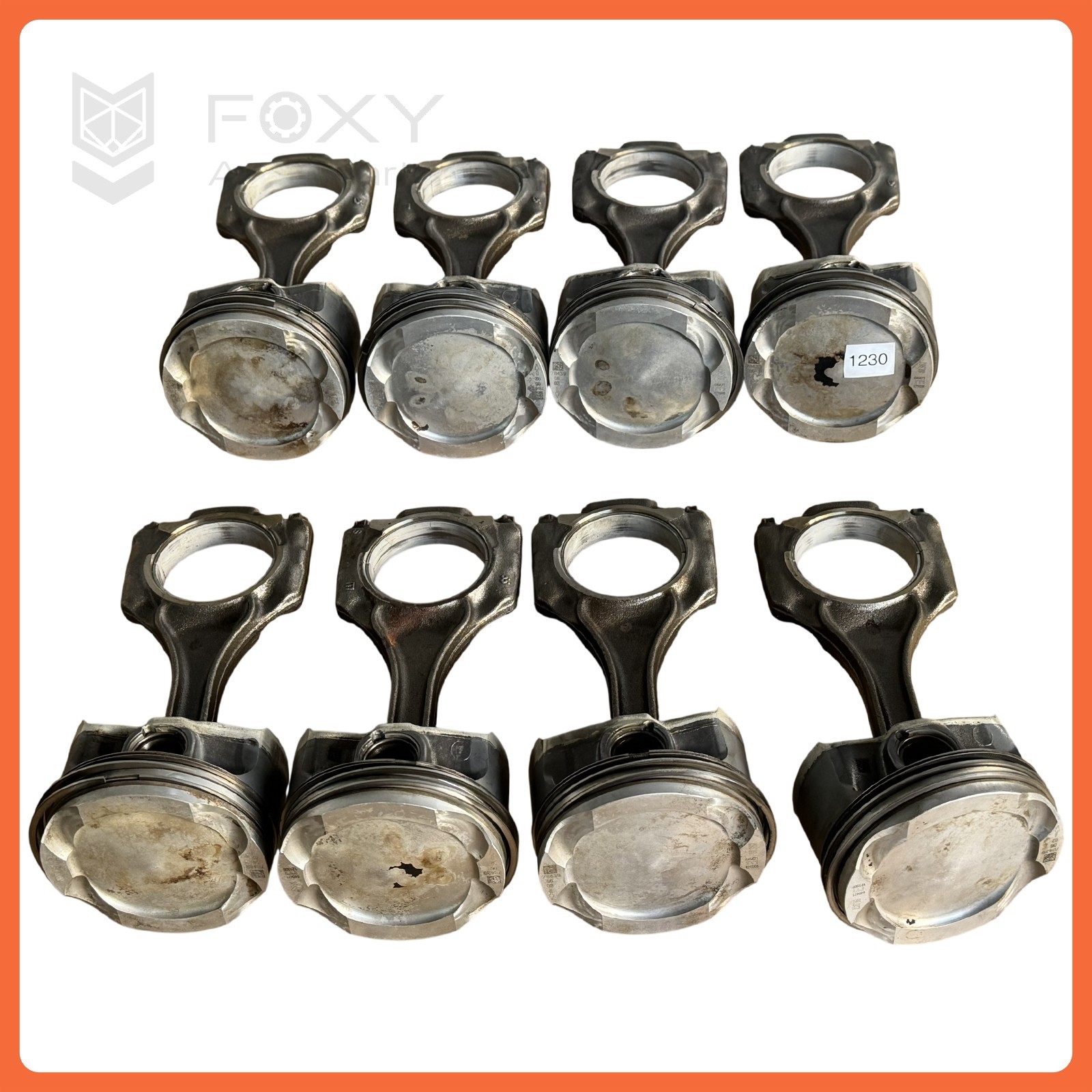 10-19 BMW 550i 650i 750i X5M X6M N63 S63 4.4L Engine Piston w/ Rod Set Of 8 OEM 10-19 BMW 550i 650i 750i X5M X6M N63 S63 4.4L Engine Piston w/ Rod Set Of 8 OEM