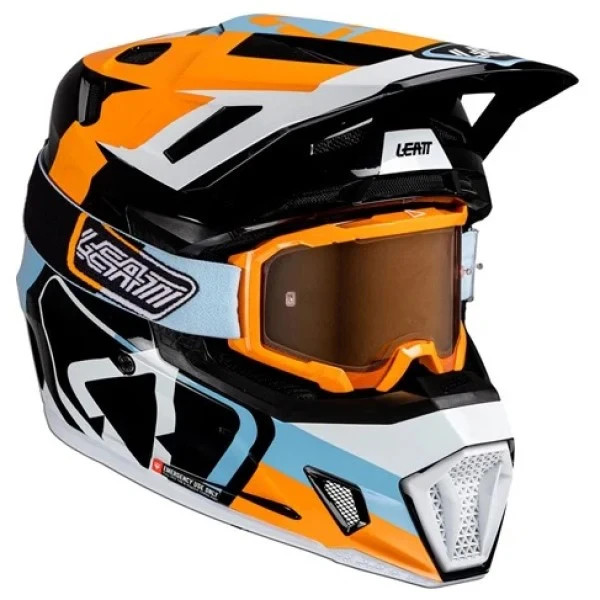 Leatt Adult's 7.5 V25 Motocross Helmet with Goggles - Orange - XL - 1025100324