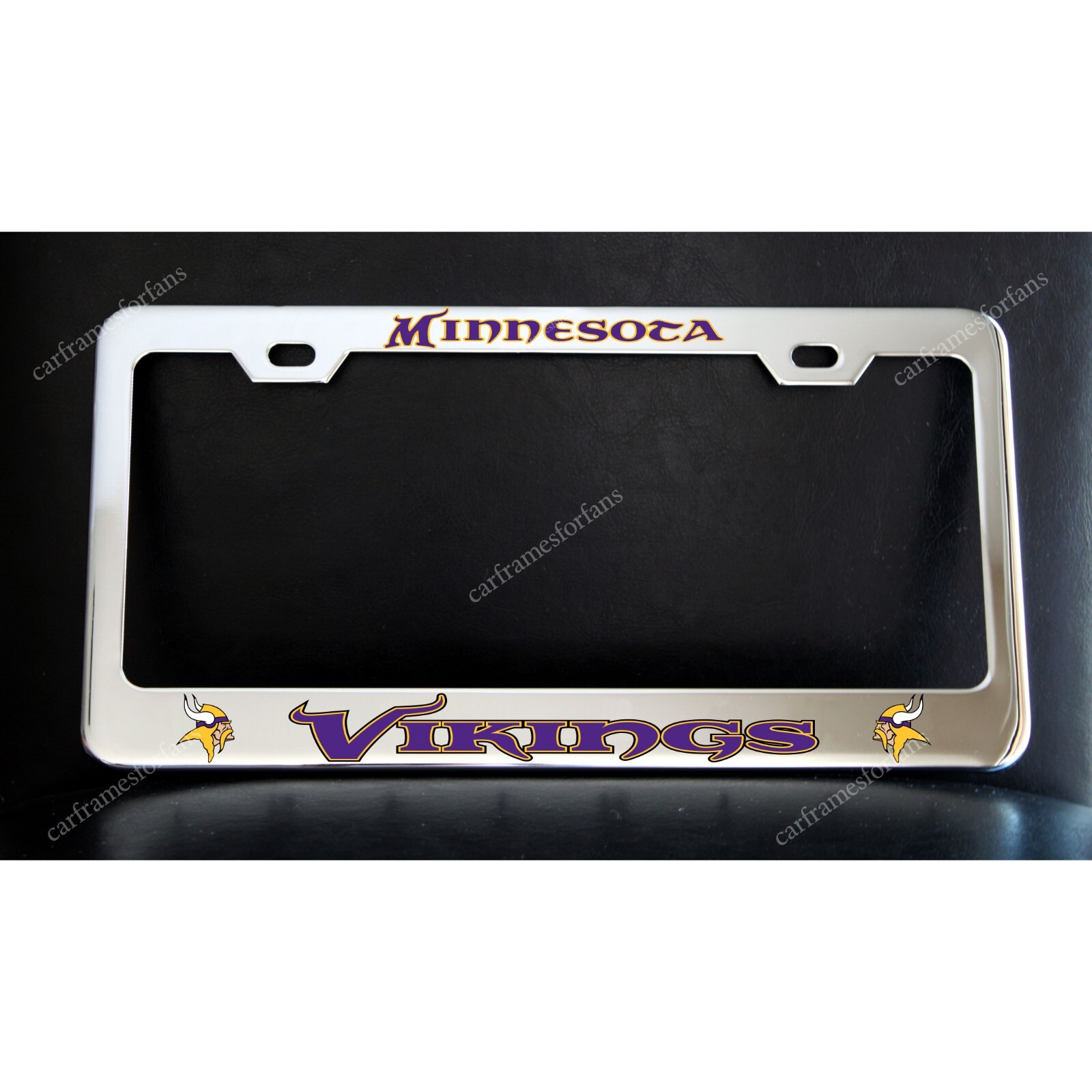 Minnesota Vikings License Plate Frame - Premium Chrome Plated Metal