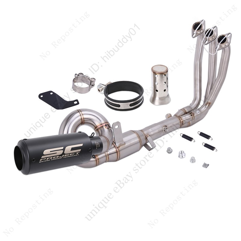 675SR Black Muffler for CF-Moto 675SS 675NK 2024-2026 Full Exhaust System Header