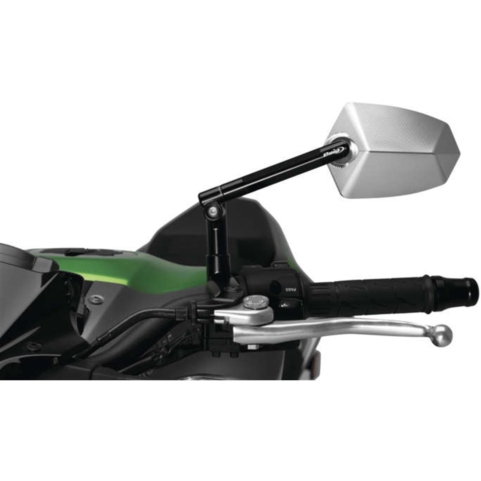 Puig GT.1 Mirror Black/Aluminum, Left 019ND