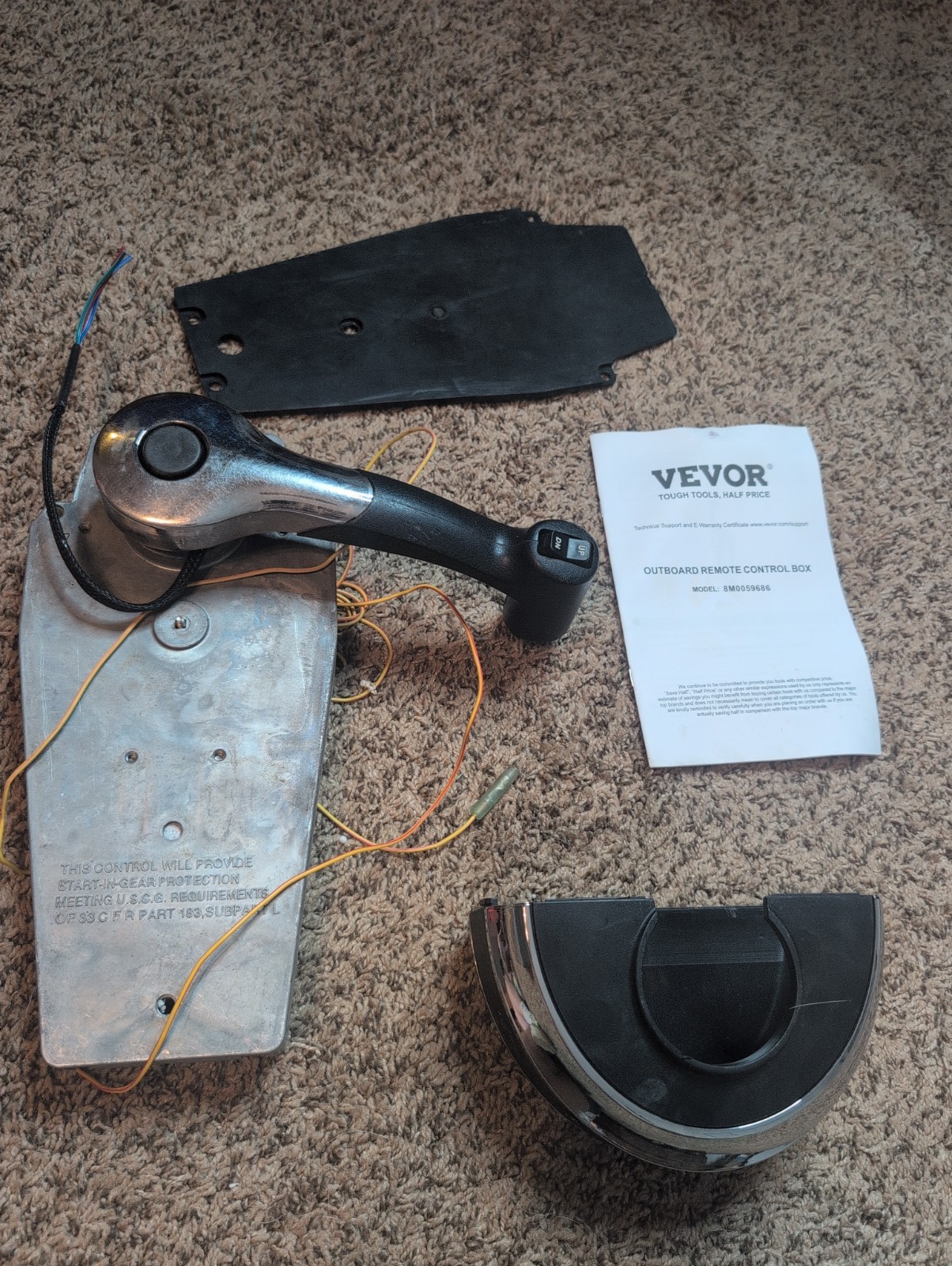 VEVOR 8M0059686 Outboard Remote Control Box Mercury Top Mount Trim Throttle