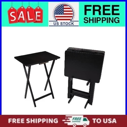 Mainstays Indoor Folding Table Set of 4 in Black L19 x W15 x H26