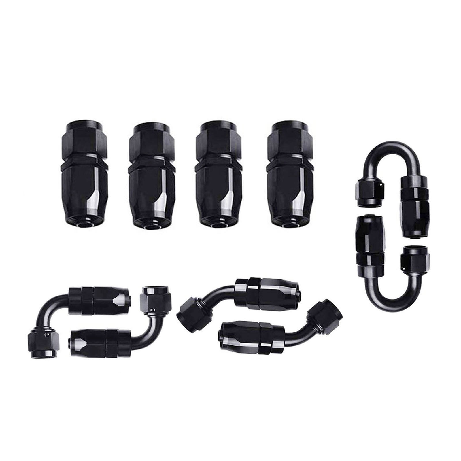 10PCS 4AN 6AN 8AN 10AN 12AN For Fuel Oil Gas Hose End Fitting Adapter Kit