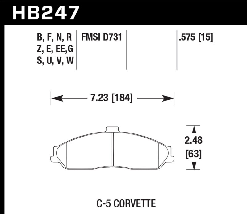 Hawk 2008-2009 Cadillac XLR Platinum HPS 5.0 Front Brake Pads HB247B.575 Hawk 2008-2009 Cadillac XLR Platinum HPS 5.0 Front Brake Pads HB247B.575