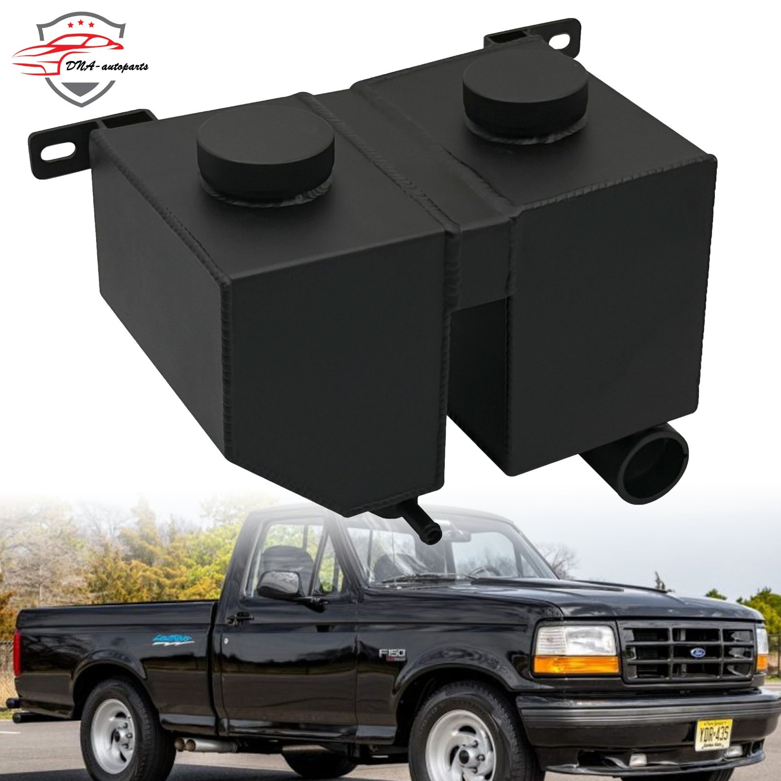 For 1987-1997 Ford F-150 F-250 Aluminum Coolant Reservoir Overflow Tank Black For 1987-1997 Ford F-150 F-250 Aluminum Coolant Reservoir Overflow Tank Black