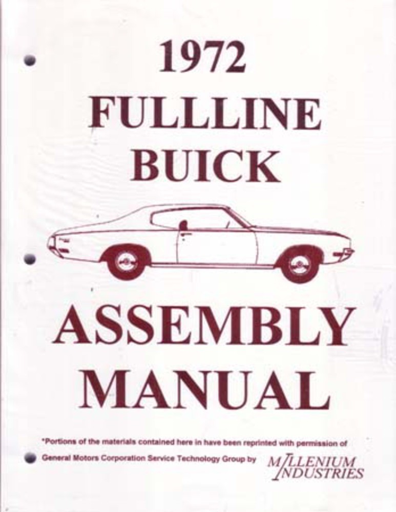 1972 Buick All Models Factory Assembly Manual