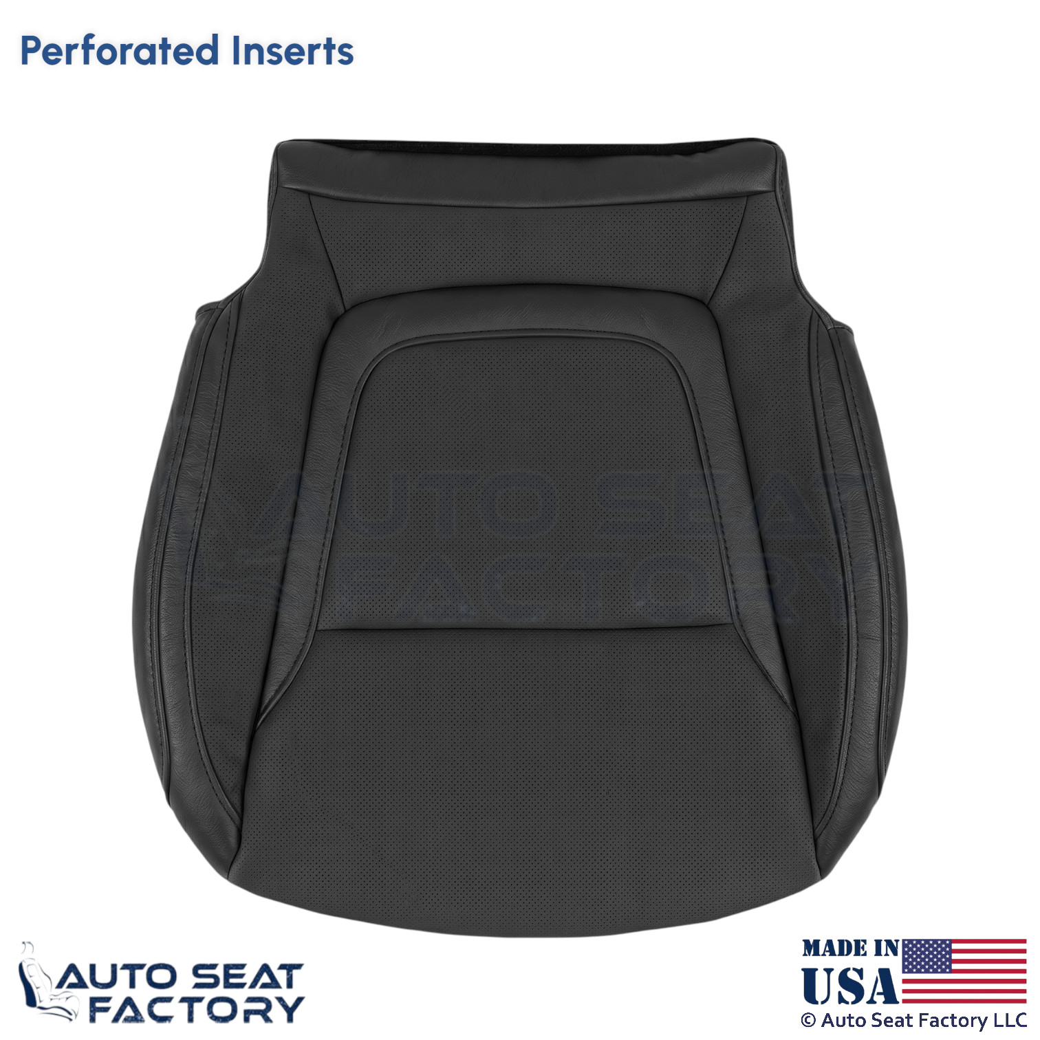 2022-2025 For Hyundai Tucson Leatherette Perf. Driver Bottom Seat Cover Black