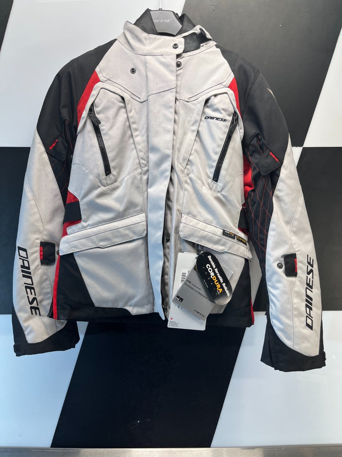 Dainese X-Tourer Lady D-Dry Jacket in White and Red, Size 44 202654609-02A-44