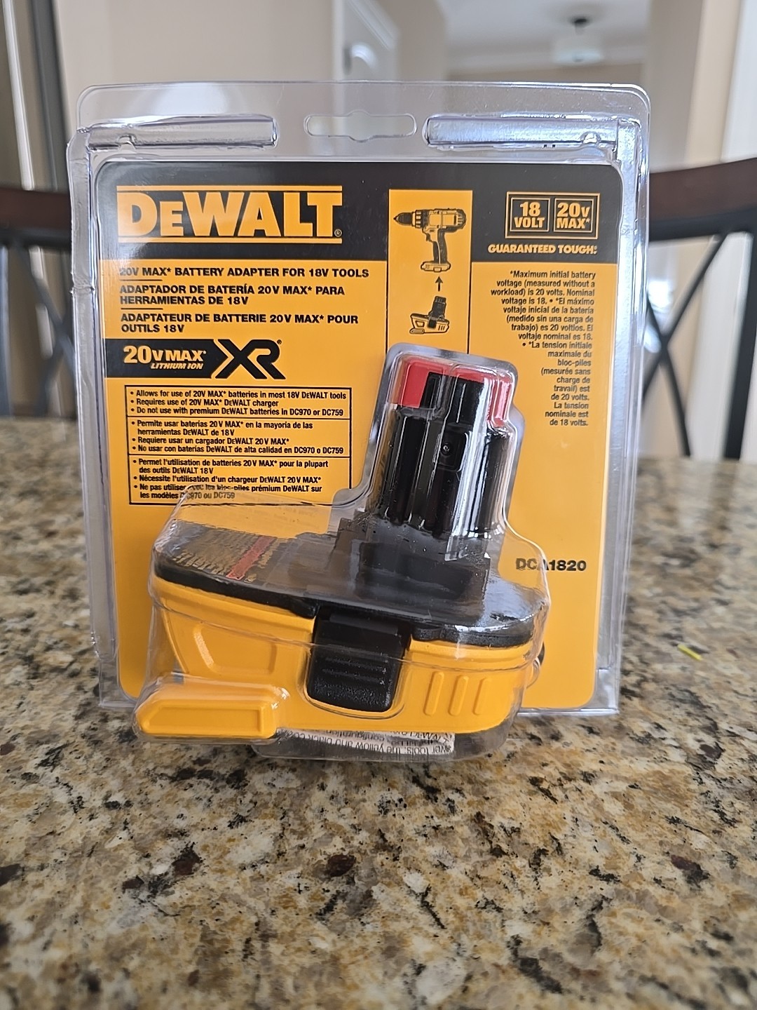 Brand New Sealed DEWALT DCA1820 20Volt Max Battery Adapter for 18Volt Tools NOS
