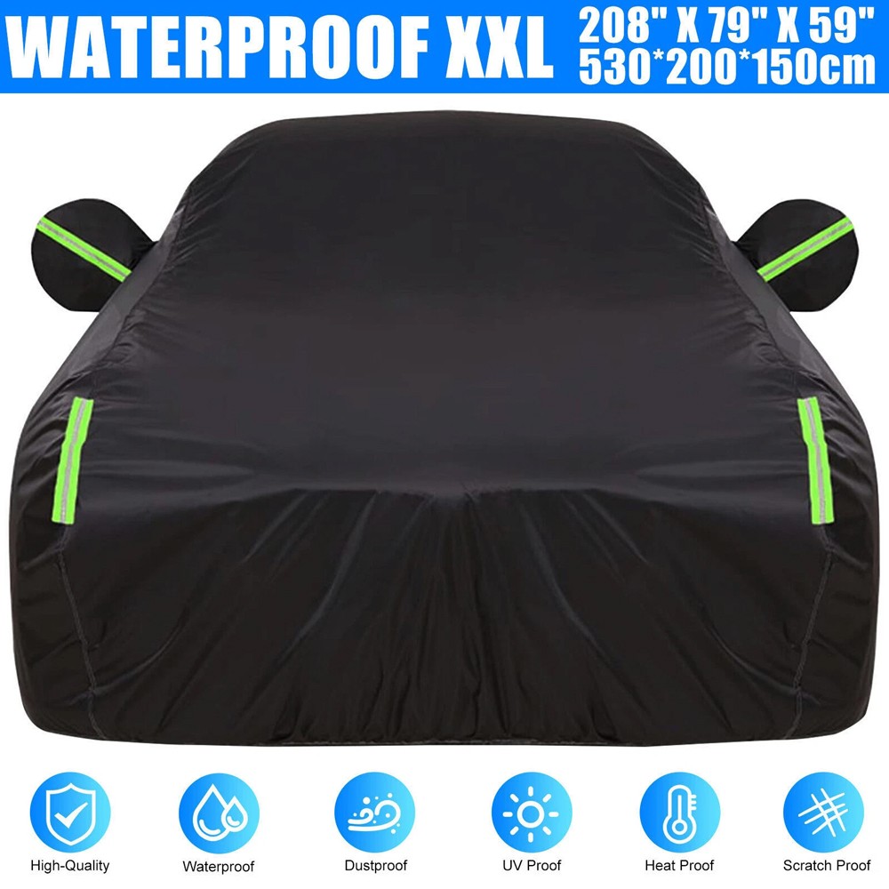 Heavy Duty Waterproof Full Car Cover All Weather Protection Outdoor Dustproof Heavy Duty Waterproof Full Car Cover All Weather Protection Outdoor Dustproof