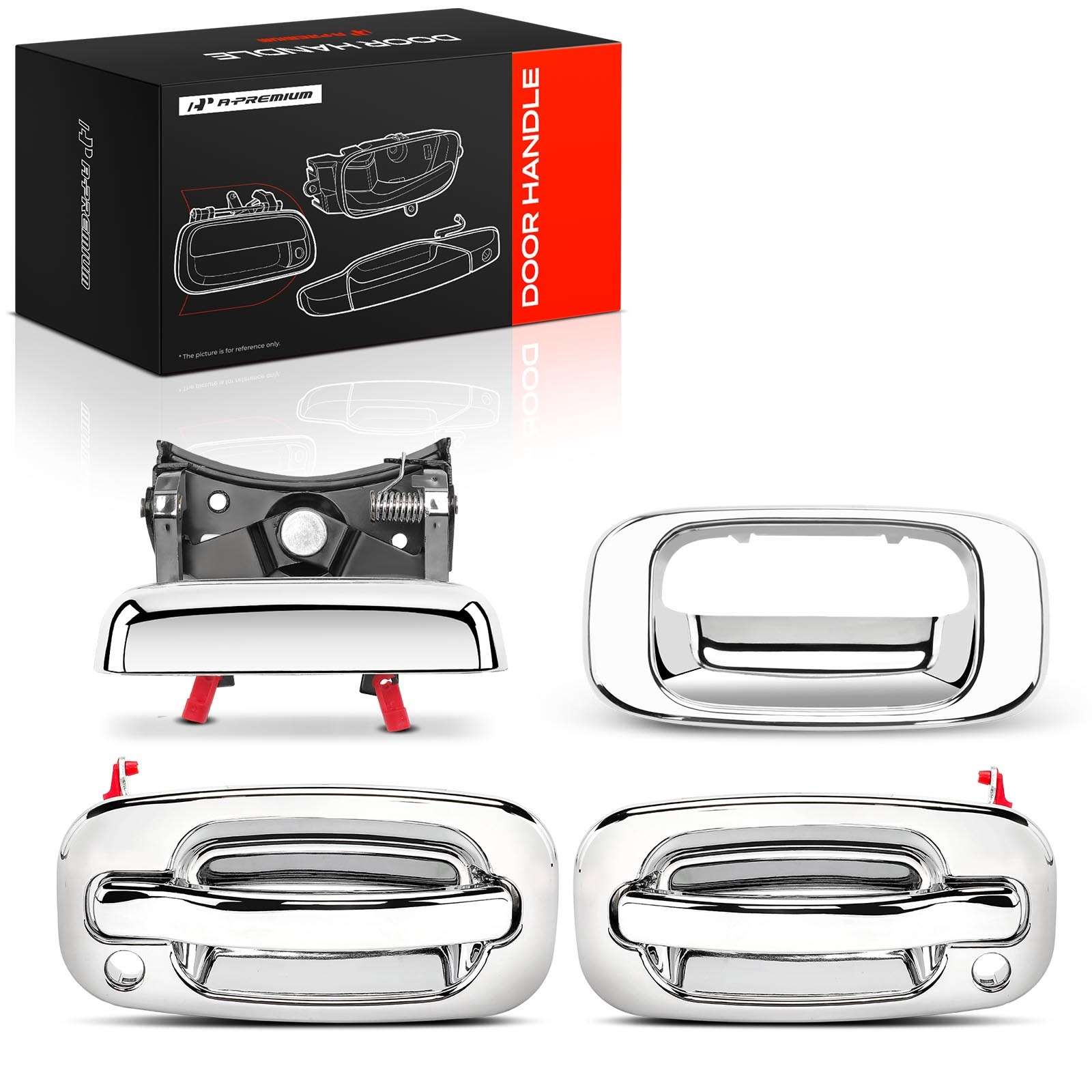 A-Premium 3Pcs Chrome Front & Tailgate Exterior Door Handle for Chevy Silverado