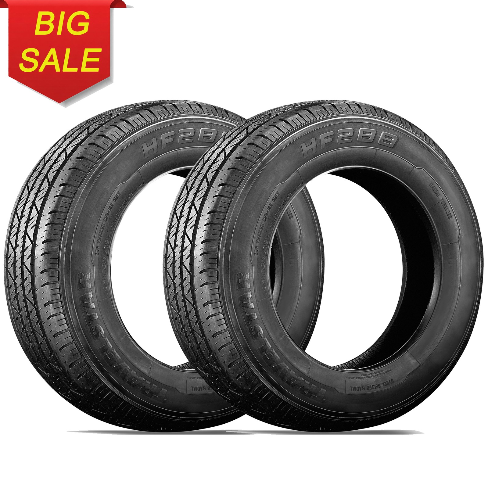 2 PACK Travelstar HF288 ST215/75R14 6 Ply102M Load C Trailer Tires 215 75 14 2 PACK Travelstar HF288 ST215/75R14 6 Ply102M Load C Trailer Tires 215 75 14