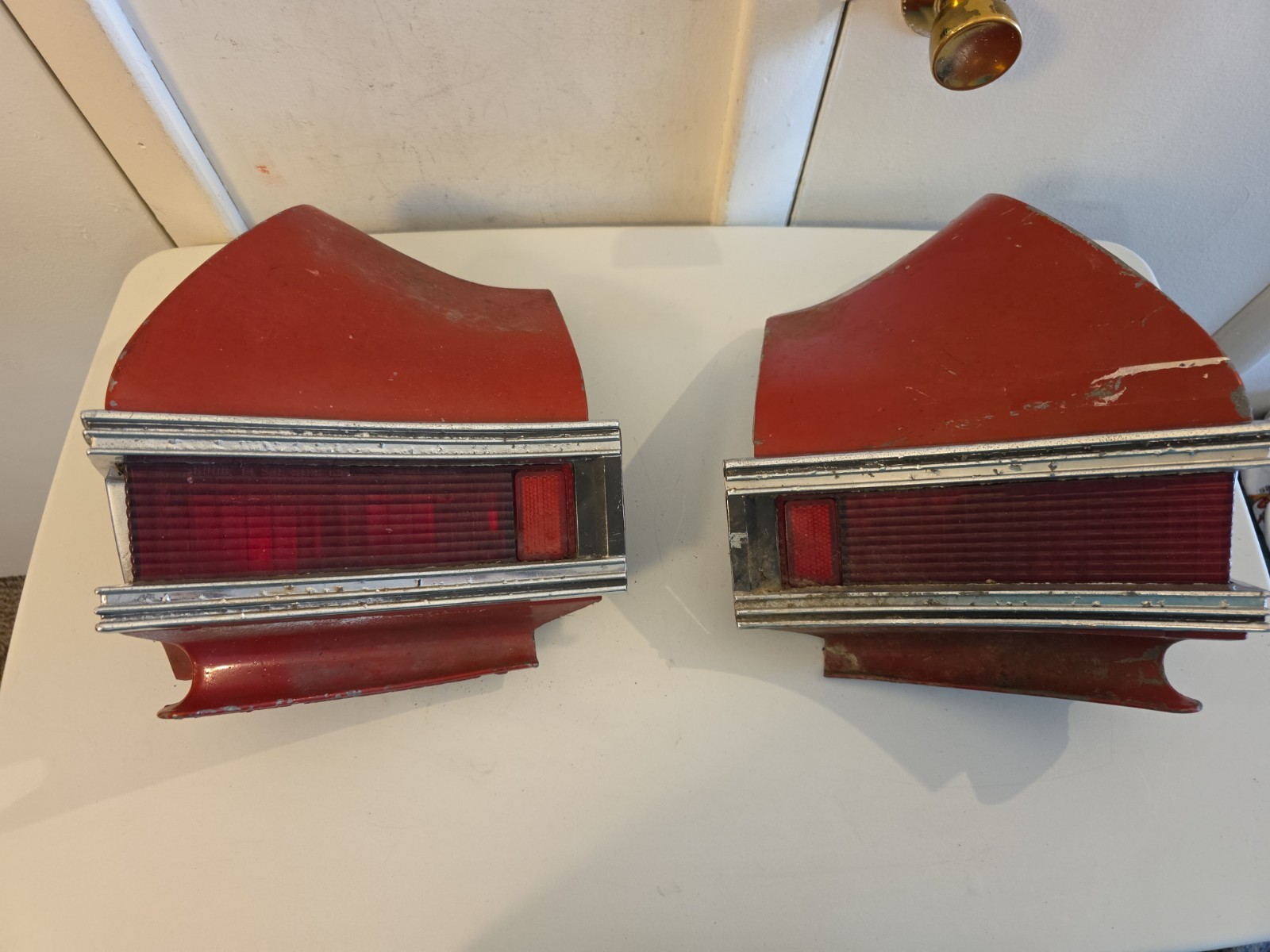 Pair 1968 Chevelle Tail Light Assemblies OEM Original 68 Extensions Used Pair 1968 Chevelle Tail Light Assemblies OEM Original 68 Extensions Used