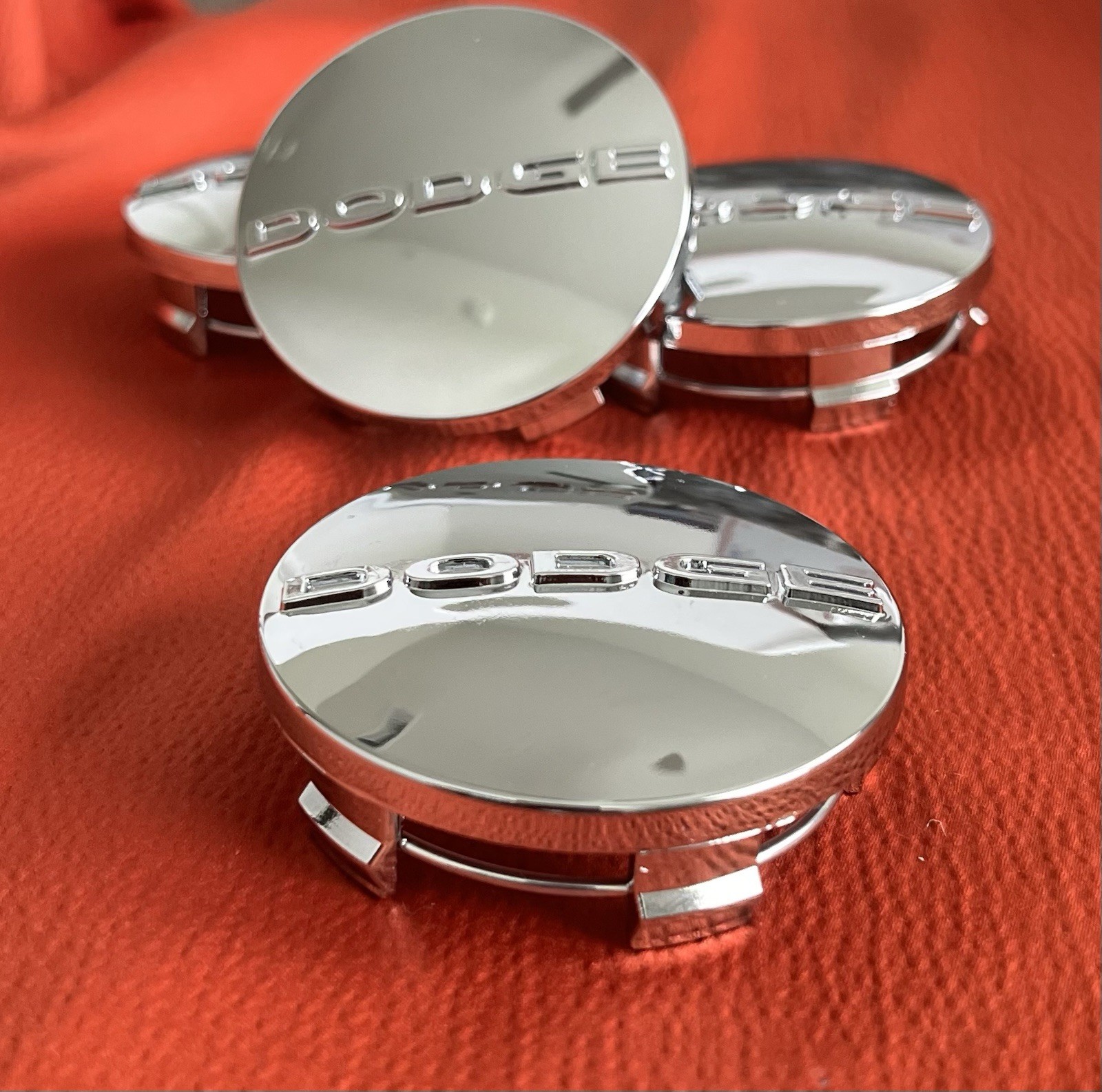 4x Glossy Silver Dodge 63mm Wheel Center Caps Fits Challenger Charger RAM 1500
