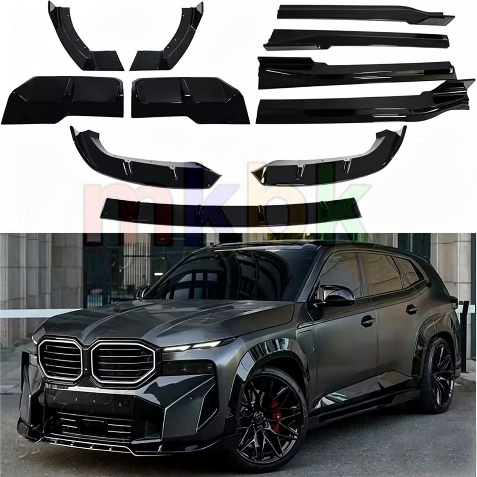 Gloss Black Fits BMW XM G09 2023-2026 Front and Rear Side lips Body Kit Spoiler