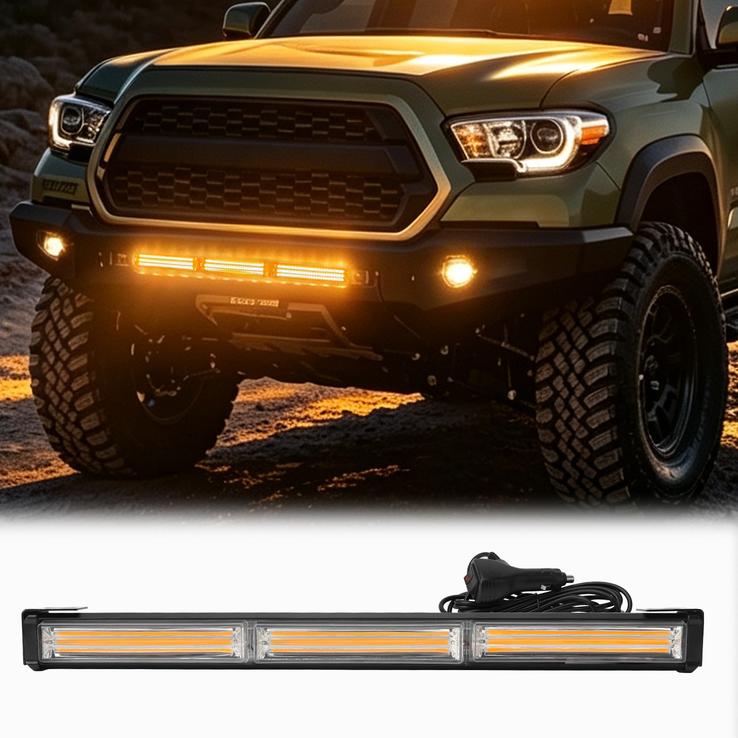 Universal LED Strobe Warning Light Bar 12‑24V 3‑Section Vehicle Emergency Light Universal LED Strobe Warning Light Bar 12‑24V 3‑Section Vehicle Emergency Light
