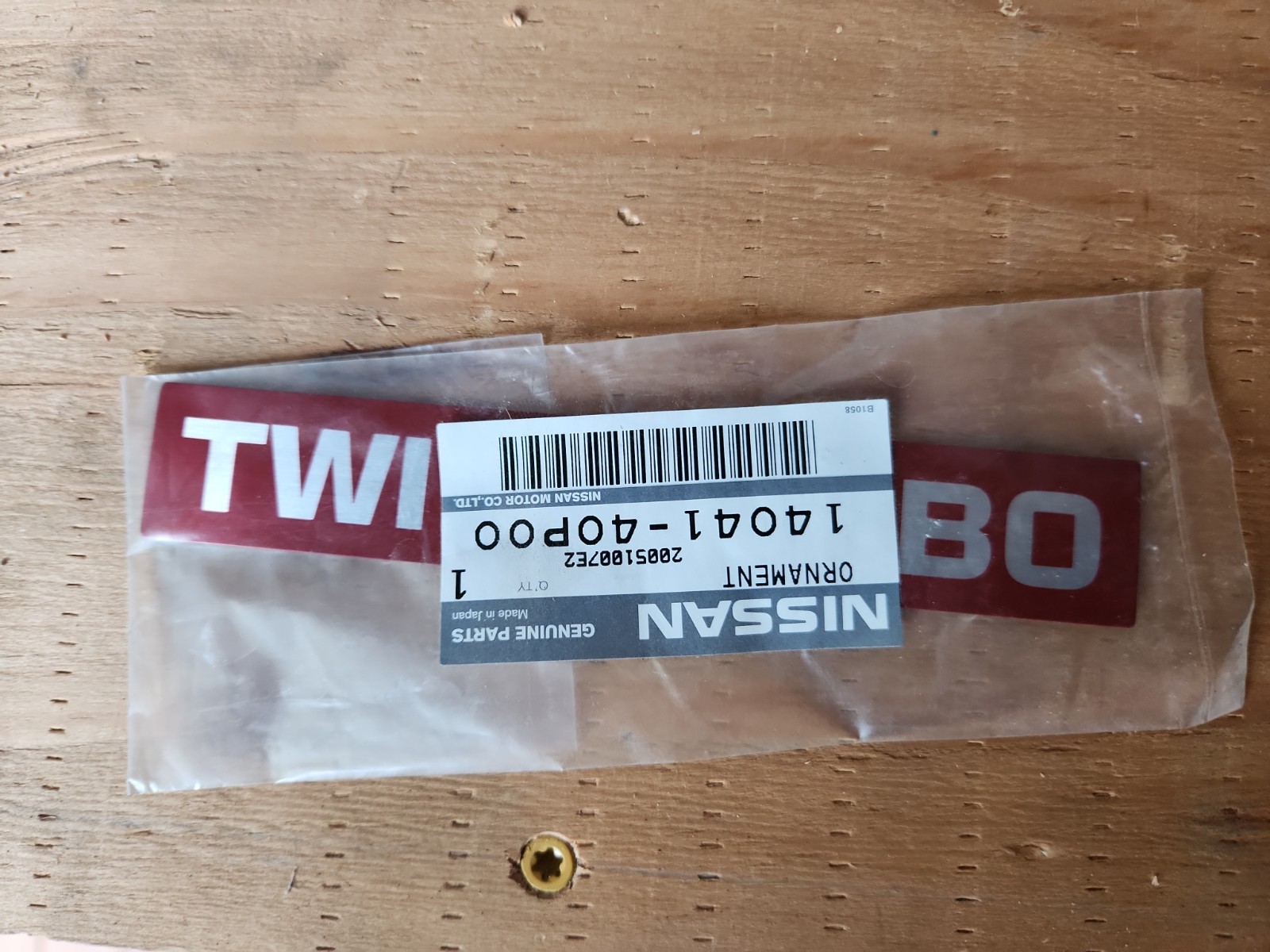 Nissan 300zx Twin Turbo Intake Plenum Emblem Genuine OEM NOS Sealed Nissan 300zx Twin Turbo Intake Plenum Emblem Genuine OEM NOS Sealed