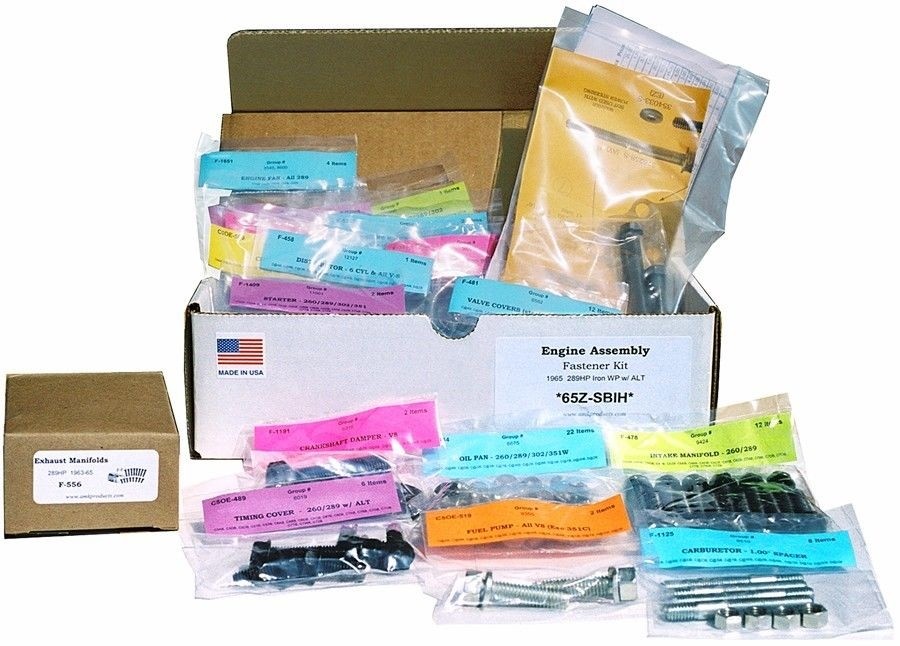 1966 Shelby Mustang GT350 289HP Master Engine Bolt Kit AMK 66M-GT350