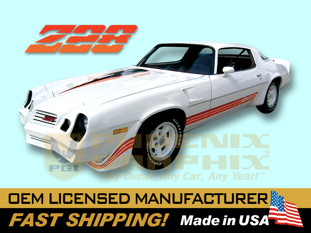 1980 1981 Chevrolet Camaro Z28 Stripes Decals 3-Color Graphics &/or EMBLEMS Kit