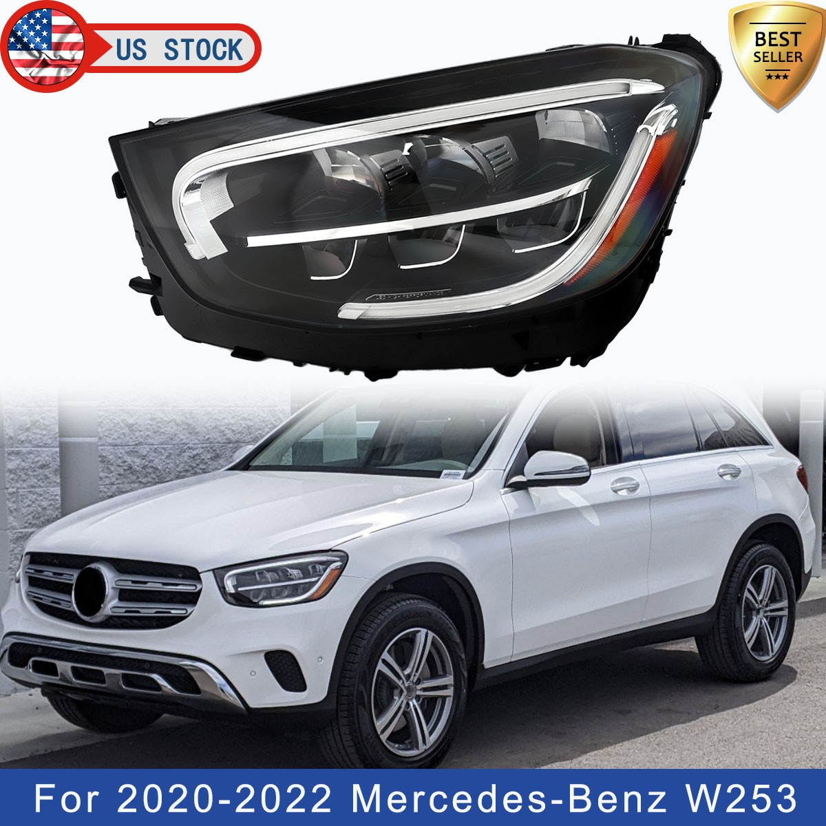 LED Headlight For 2020-2022 Mercedes-Benz GLC300 GLC-Class Left LH 2539069103 LED Headlight For 2020-2022 Mercedes-Benz GLC300 GLC-Class Left LH 2539069103