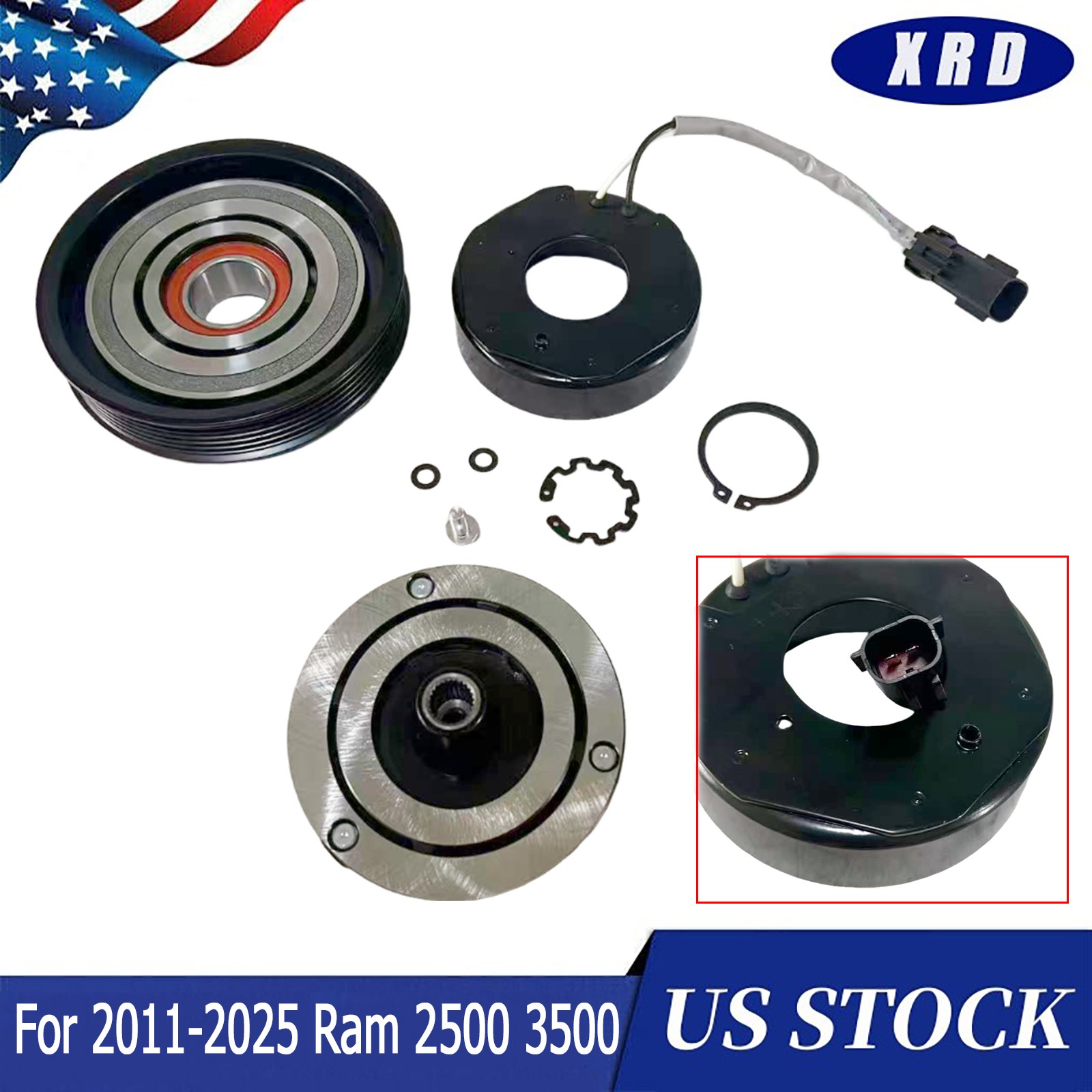 AEG377-CL NEW RYC Reman AC Compressor Clutch For 2009-2010 Dodge Ram 1500 2500
