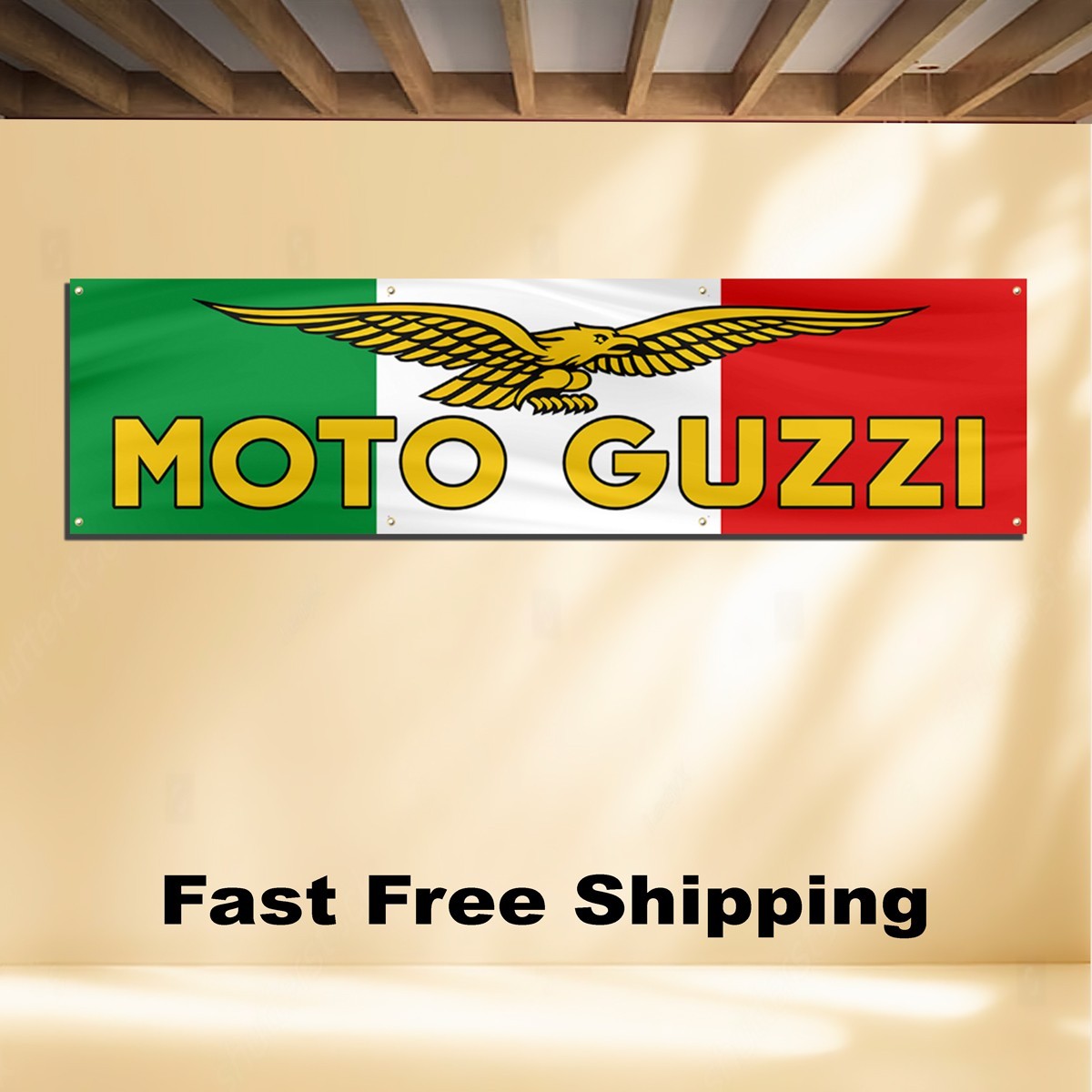 MOTO GUZZI 2\'X8\' BANNER FLAG MOTORCYCLE MOTO GUZZI 2\'X8\' BANNER FLAG MOTORCYCLE