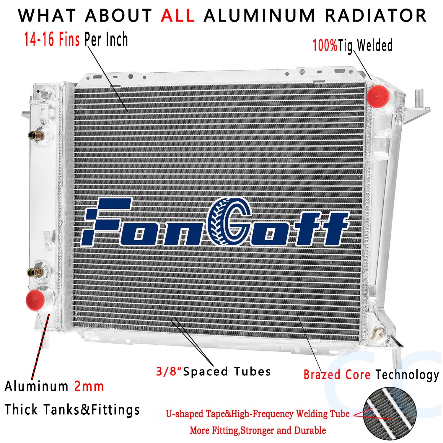 Fit 1994-1997 Ford Thunderbird/ 1993-98 Lincoln Mark VIII 4.6L 3-Row Radiator