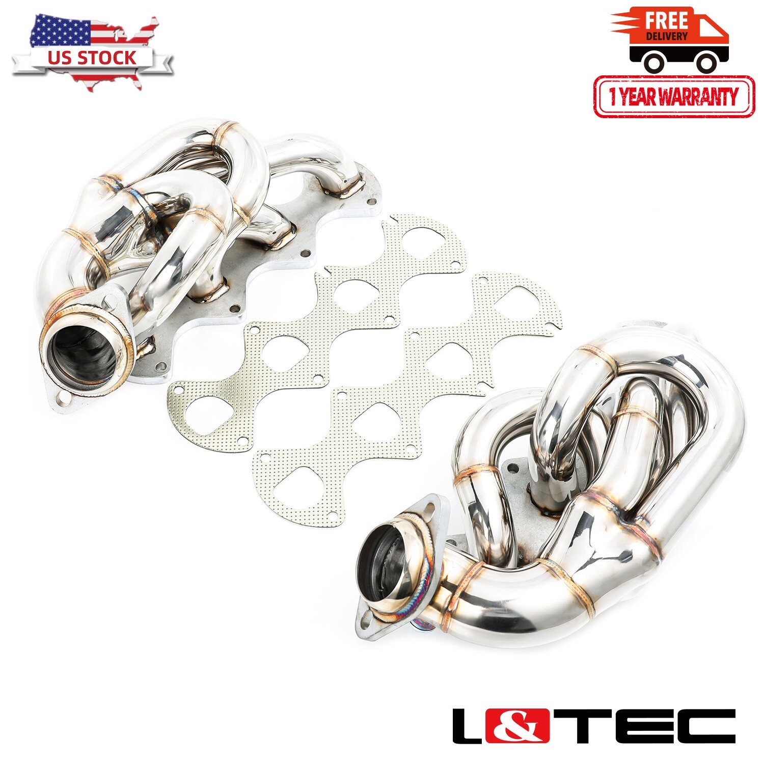 L&TEC Shorty Headers for 05-10 Ford Mustang GT 4.6L Shelby Bullitt Lujo Modular L&TEC Shorty Headers for 05-10 Ford Mustang GT 4.6L Shelby Bullitt Lujo Modular